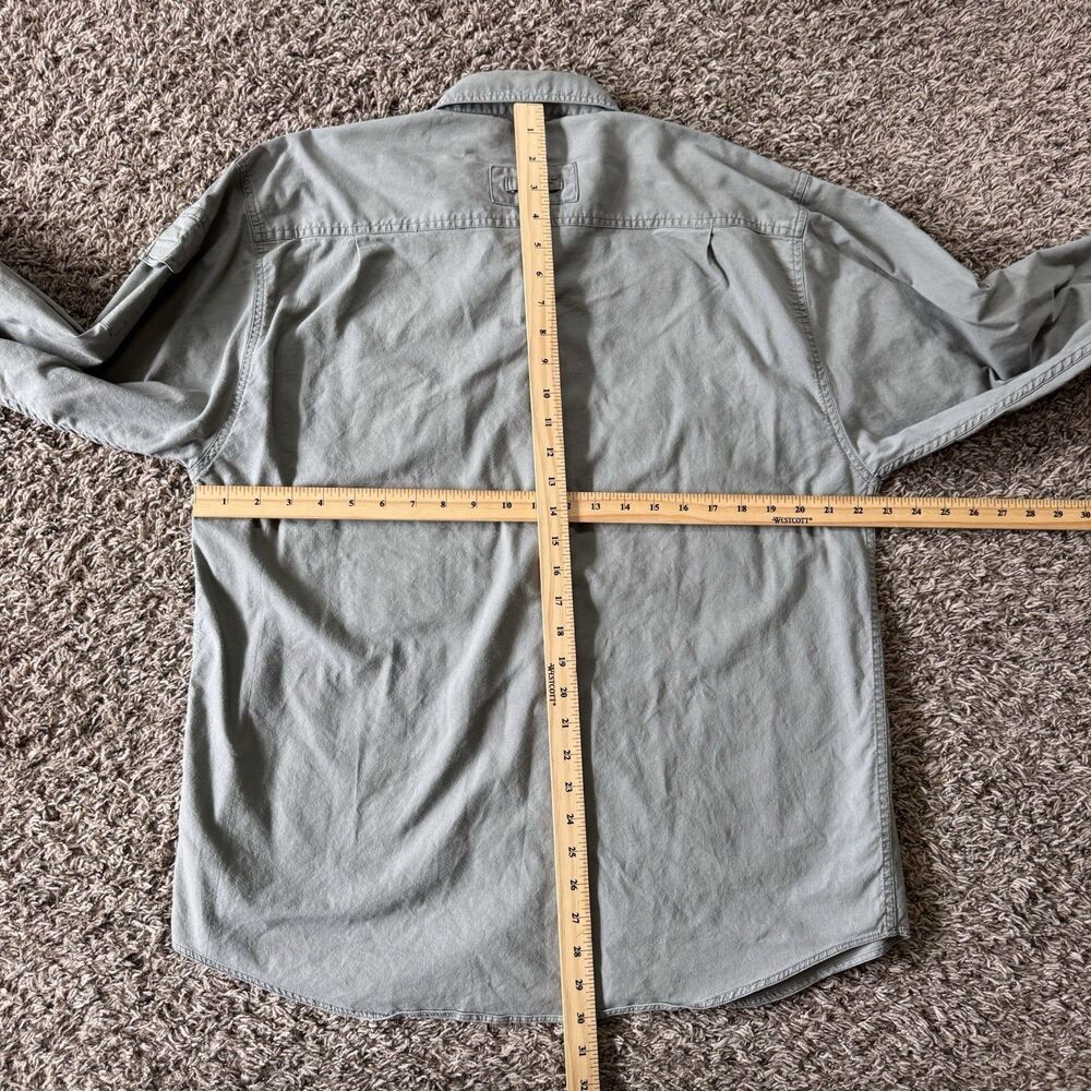 Vintage 90’s LL Bean Safari Long Sleeve Button Down Shirt Medium Grey Utility - Picture 8 of 9
